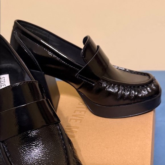 Steve Madden Glossy Black Slip-Ons - Picture 8 of 8